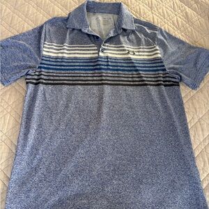 Under Armour Blue and Black Striped Polo Golf Shirt